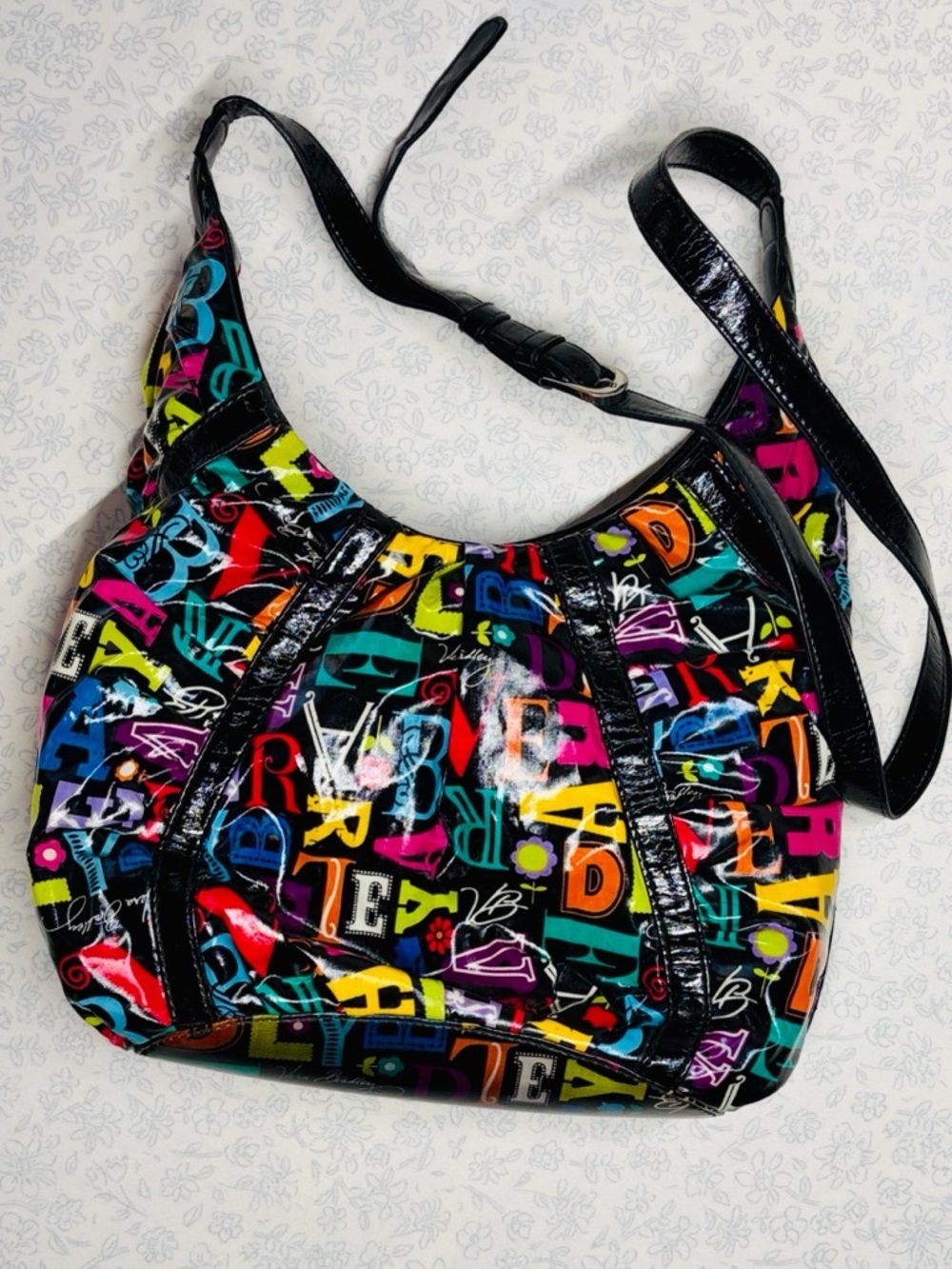 Vera Bradley A-Z Vinyl Hobo Shoulder Bag From A to Z Alphabet